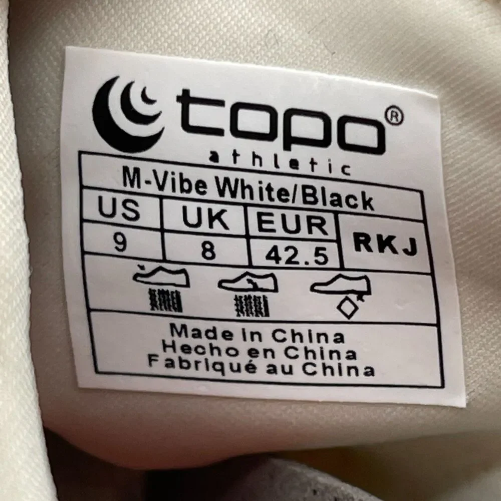 Topo Athletic Vibe Shoes Womens Size 9 White Recovery Slip-On Casual Sneakers